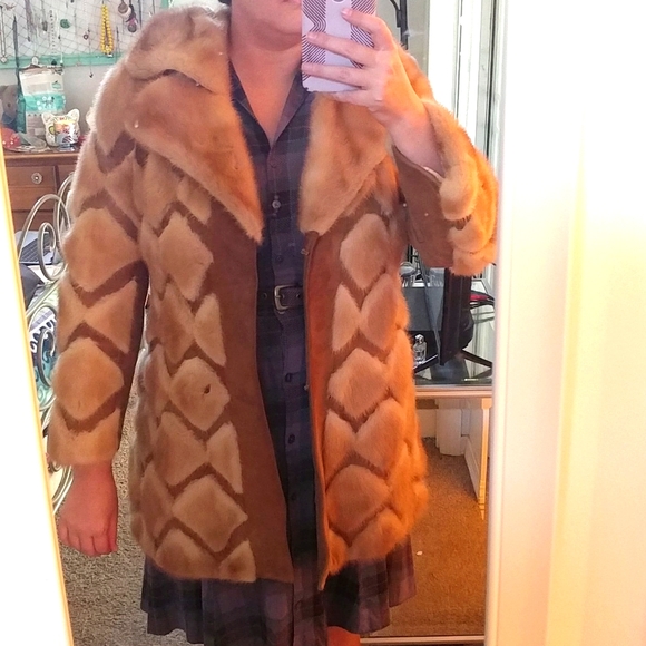 Vintage Jackets & Blazers - Vintage 60s Mink/leather coat
